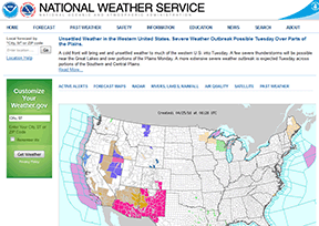 美国国家气象局官网