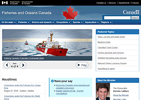 加拿大渔业及海洋部官网