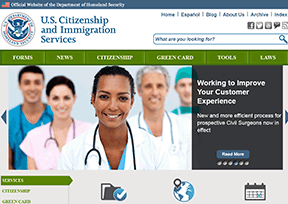美国公民与移民事务局官网