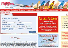 印度航空快运（Air-India Express）官网