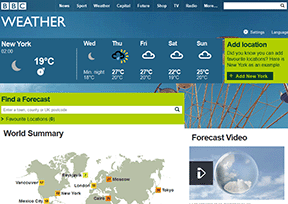 BBC天气官网