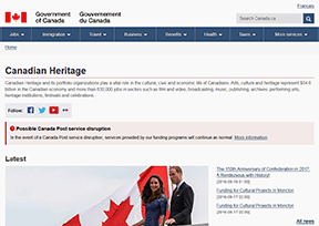 加拿大文化遗产部官网